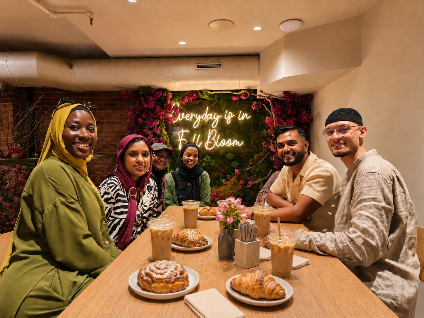 Friends gathered for a social dinner