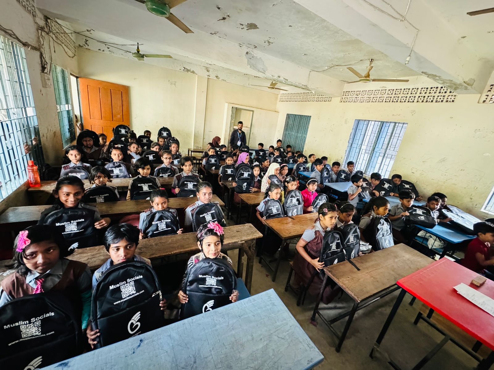 Classroom of sponsored children